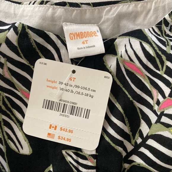 Gymboree Toddler Girl Leaf Print Dress 4T NWT Spring Summer - Picture 6 of 10
